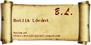 Botlik Lóránt névjegykártya