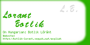 lorant botlik business card